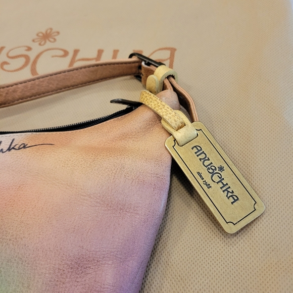 Anuschka Hand-Painted Shoulder Bag with Peacock Design NEW - Picture 6 of 14